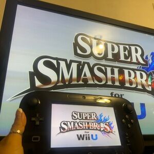 Nintendo Wii U Console with Gamepad with super smash bros game